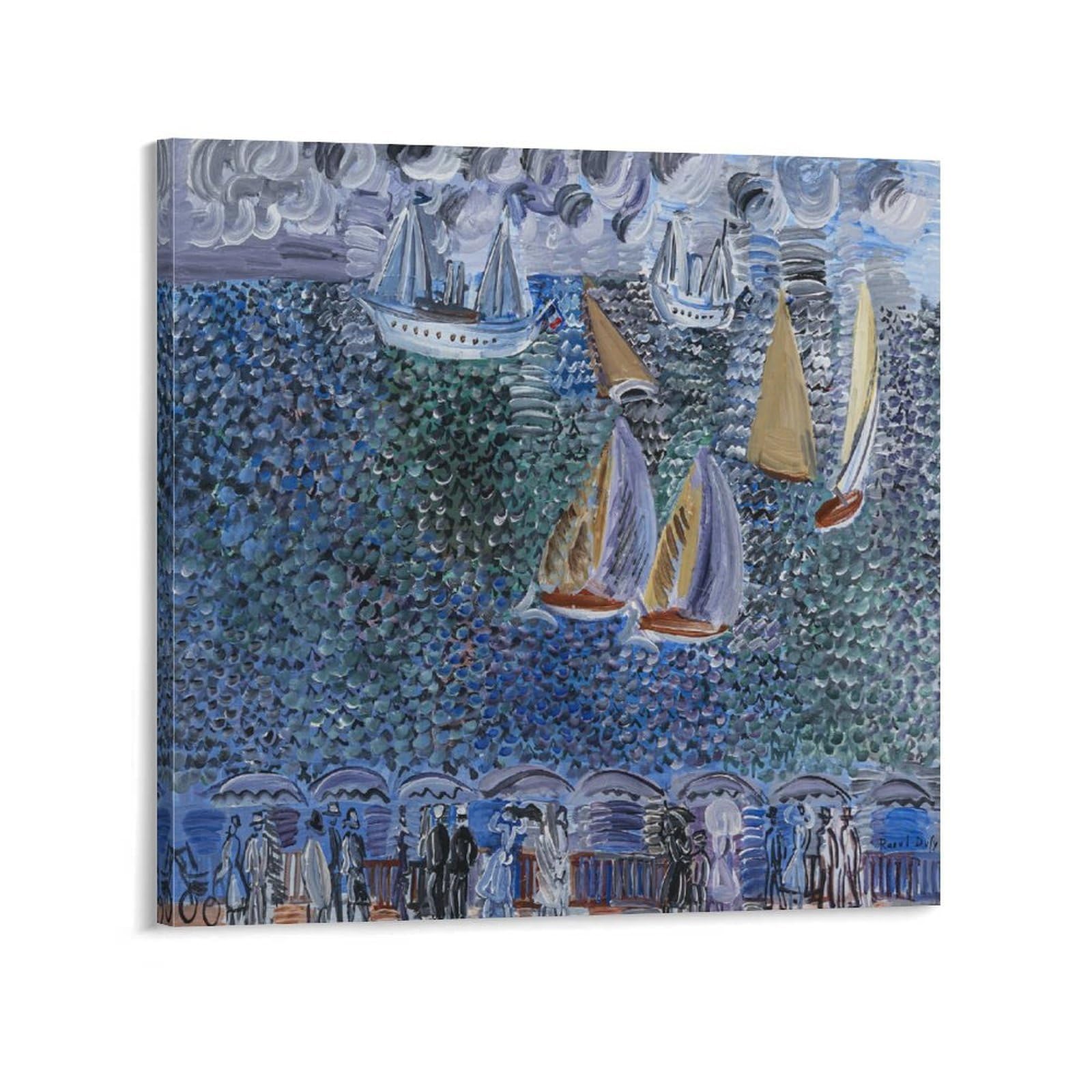 KLAGCBDF Raoul Dufy La Promenade Au Bord De Canvas Wall Art Prints Poster Photo Picture Painting Posters Room Decor 20x20inch(50x50cm)