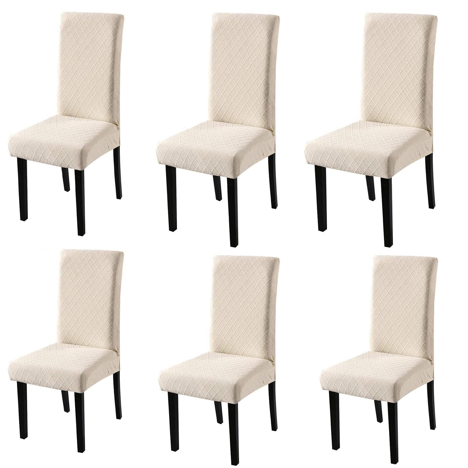 NMVAWIPT Stretch Parsons Dining Chair Covers, Removable Washable Elastic Slipcovers, For Restaurant, Hotel, Ceremony(21#,6pcs)
