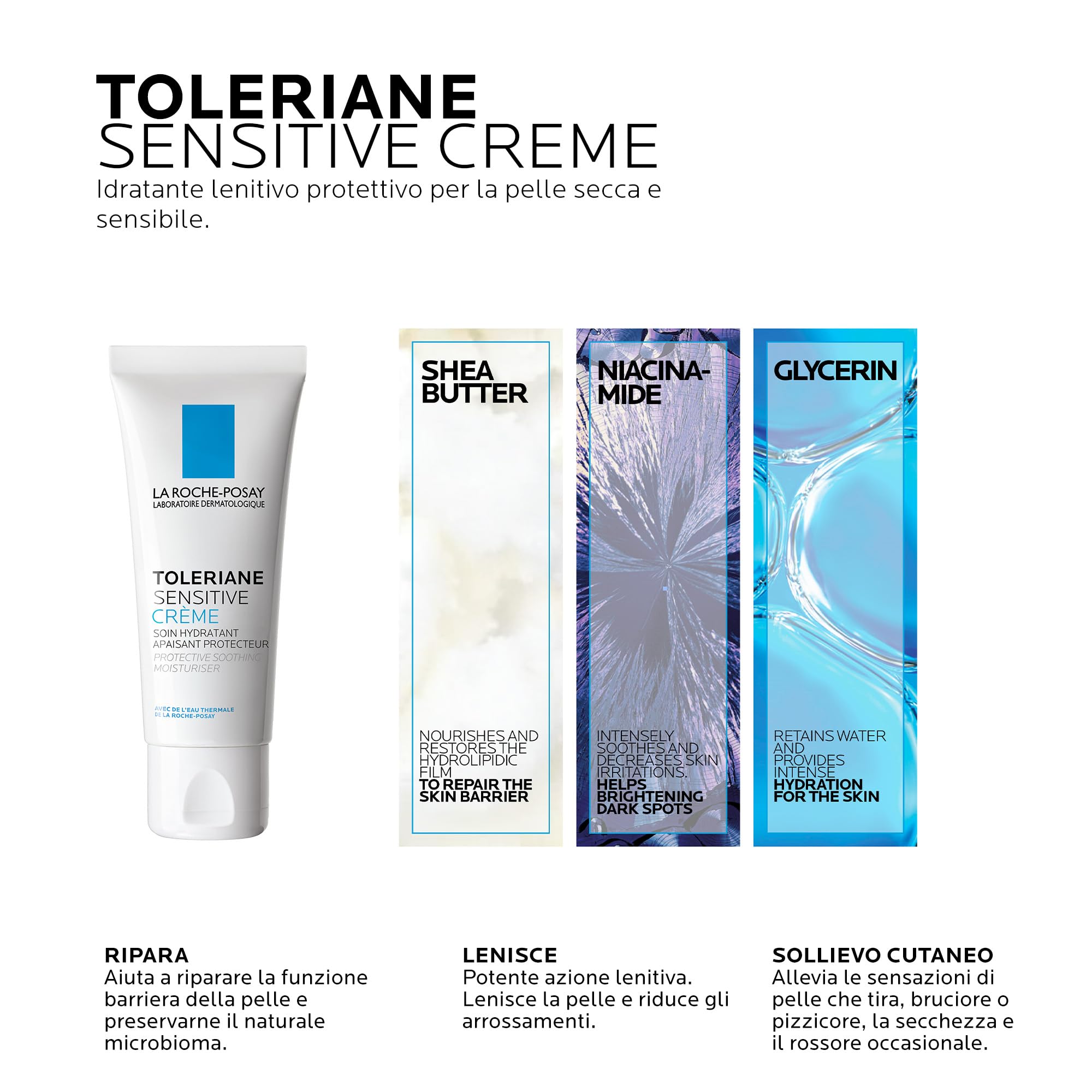 La Roche-Posay Duo: Crema Viso Idratante Toleriane Sensitive 40 ml + Effaclar Gel Moussant 400 ml | Trattamento Lenitivo e Detergente per Pelli Sensibili e a Tendenza Mista