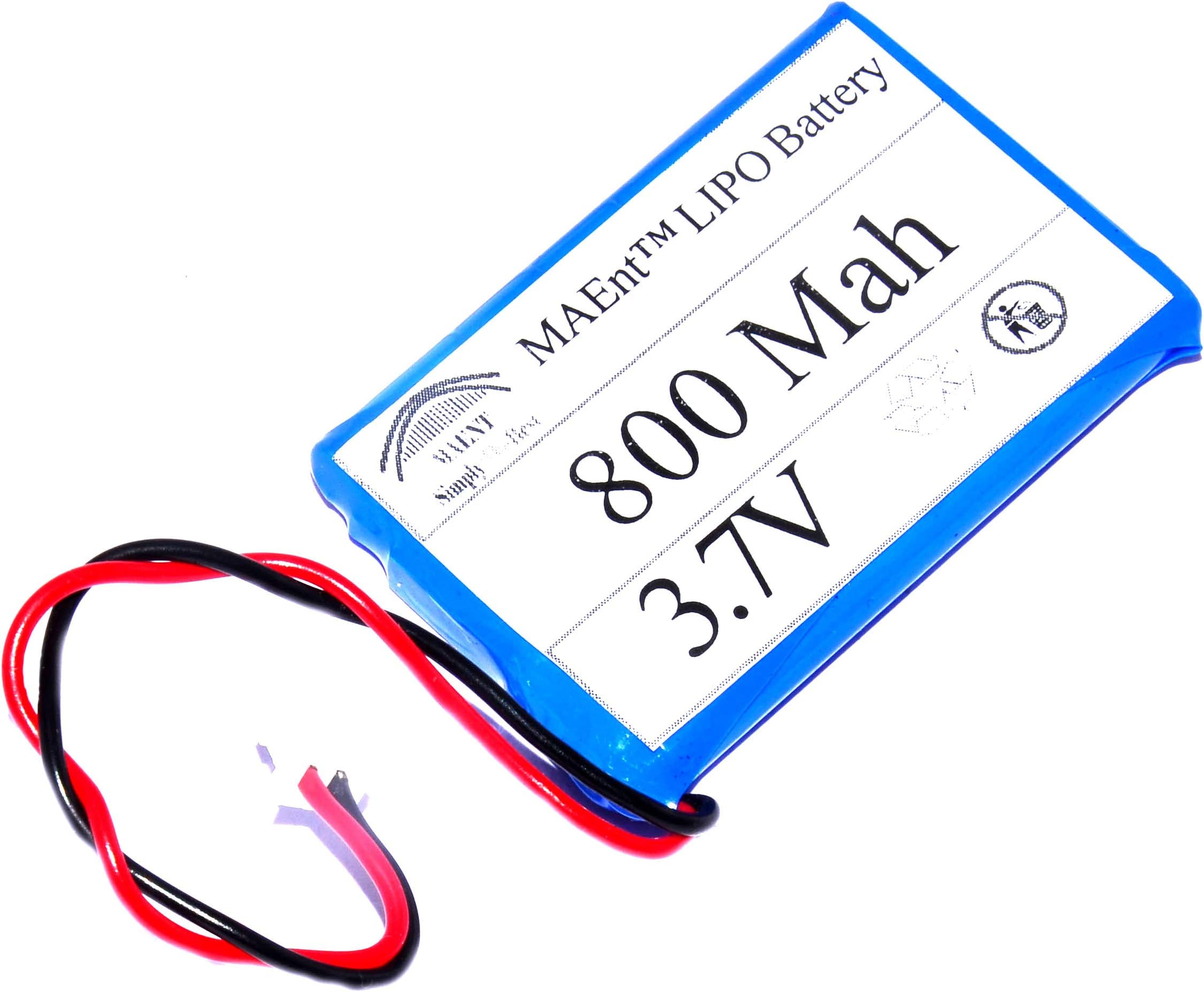MAENT® 1Pcs Protected 3.7V Lithium Polymer Rechargeable Battery lipo Battery for GPS PSP Bluetooth Speaker hanheld Devices Project Work (800 Mah)