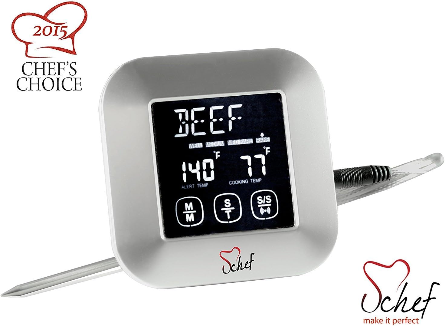 U Chef Internal Meat Thermometer and Digital Timer for Oven, BBQ, Grilling and Smoker, Fahrenheit Set