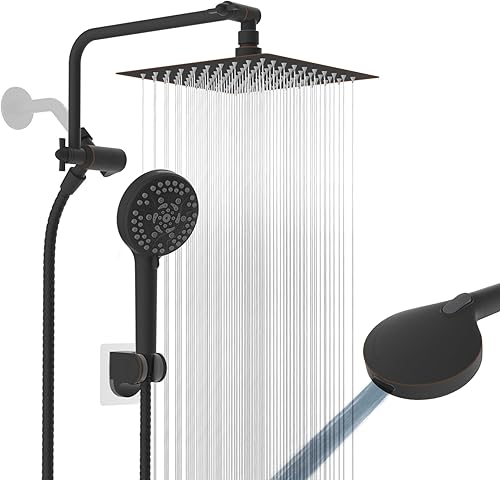 Miniatura 24 de Cabezal de ducha filtrado, 10 pulgadas de alta presión con 10 pulverizadores, cabezal de ducha de mano/lluvia con filtro de ducha de 20 etapas,