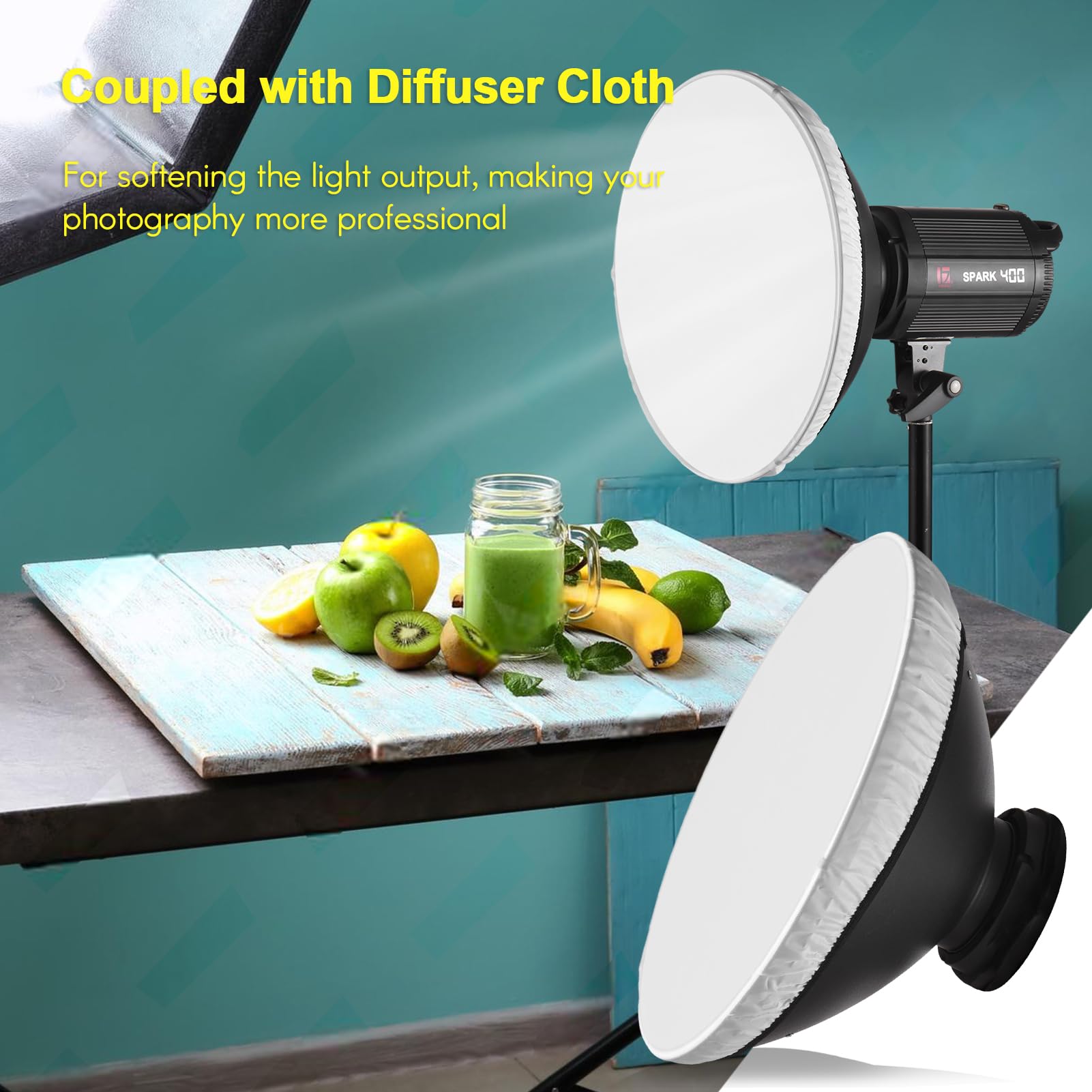 Bowens Mount Beauty Dish Standardowy dyfuzor reflektora klosz lampy z siatką o strukturze plastra miodu 60° i reflektorem centralnym do montażu Bowens Studio stroboskopowe błyskowa