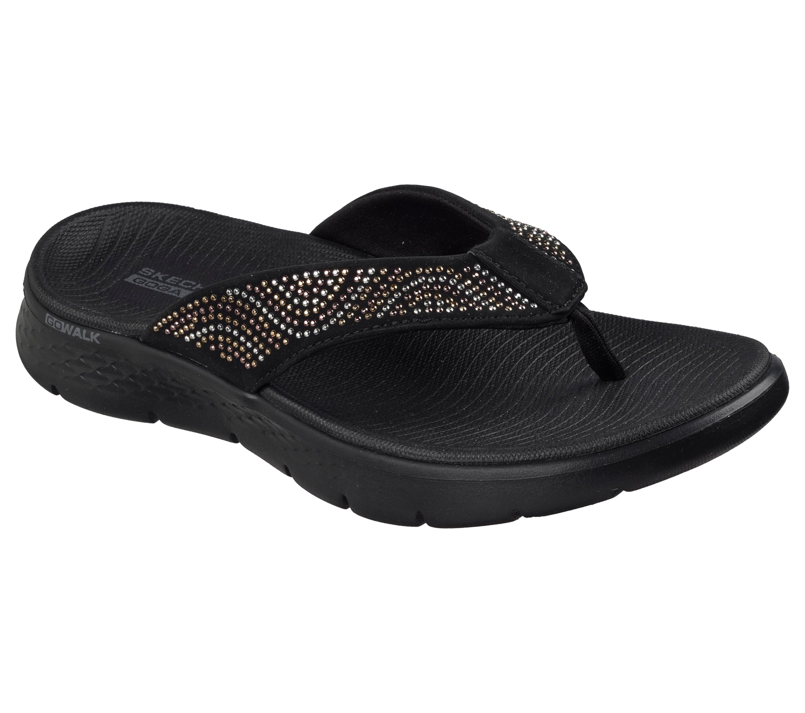 Skechers Beaded 3-Point Sandal for Women - Casual Thong Flip Flops