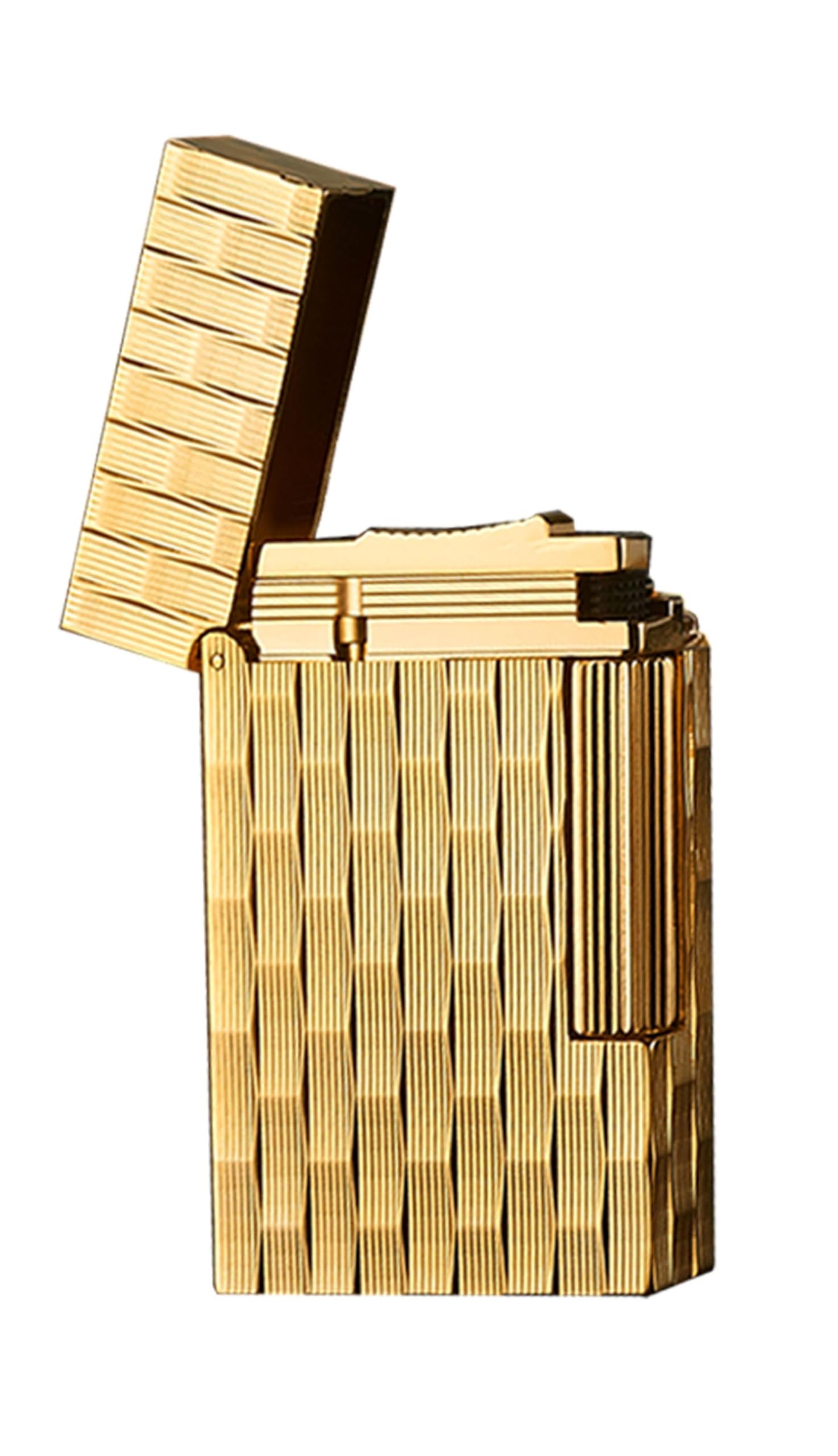 Myon Zigarrenfeuerzeug Paris Brass Gold Bamboo Design, Softflamme, nachfüllbar