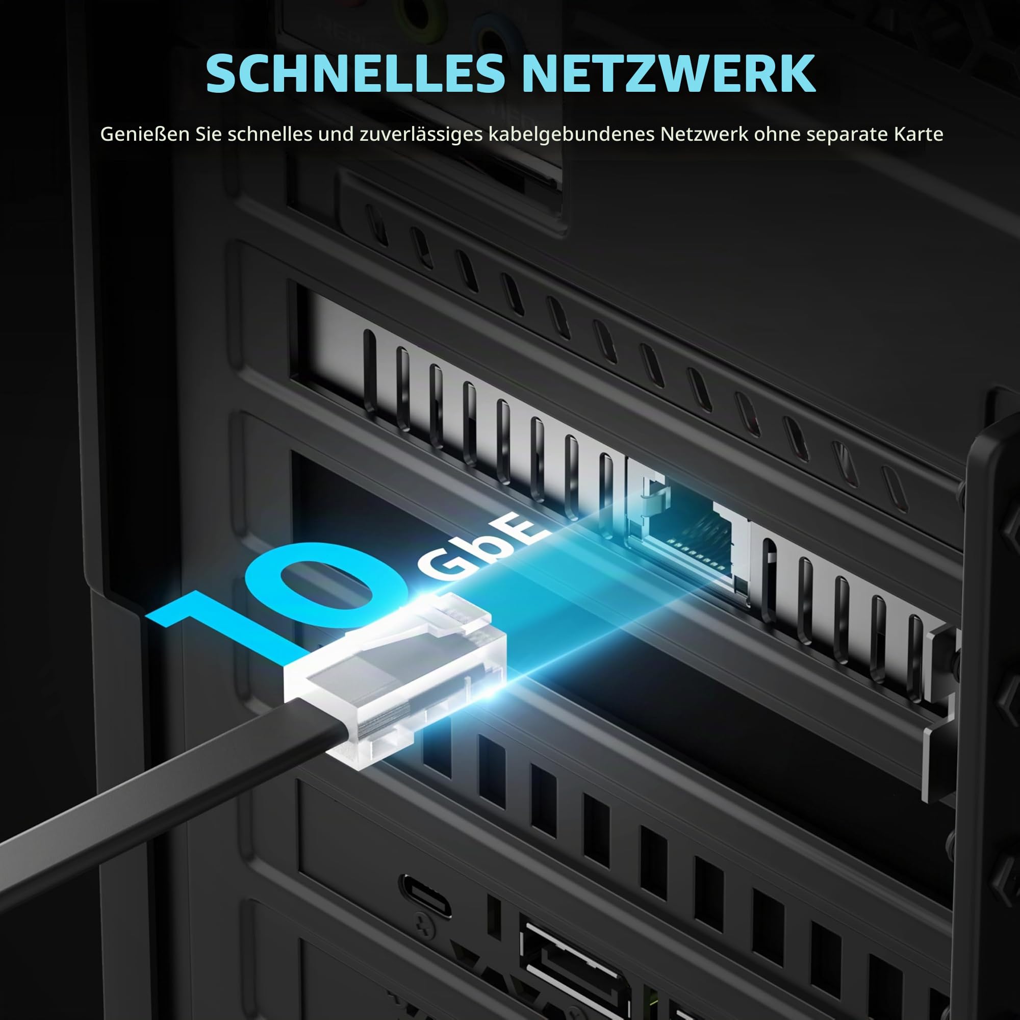 SABRENT PCIe 3.0 x4 m.2 Adapter Karte mit 10GbE, 3× NVMe SSD Slots, Aluminium-Kühlkörper, unterstützt 2230/2242/2260/2280, Keine Bifurkation, kompatibel mit NAS/Server/PC (EC-PM2L)