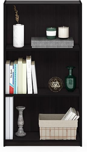 Miniatura 6 de Furinno Basic - Estantería de almacenamiento para librerías de 3 niveles, nogal oscuro 2-Marrón oscuro,Roble ámbar,Nuez Columbia,Marrón