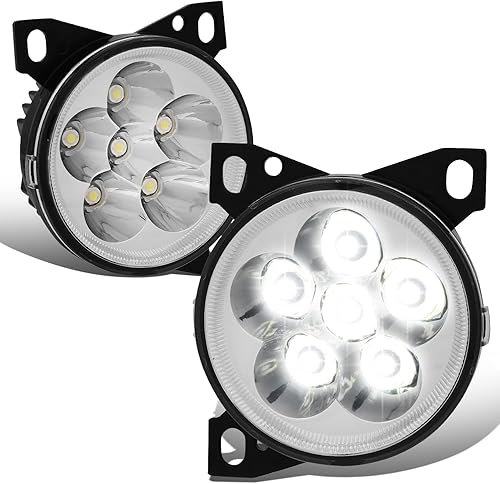 DNA MOTORING FL-HAY-013-CH - Par de luces antiniebla reflectoras con patrón de flores LED completas compatibles con Kenworth T660 08-15, lente