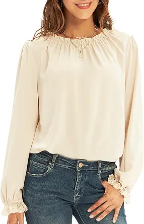 GRACE KARIN Women's Work Chiffon Blouses Casual Tank Tops Short Sleeve Caual Shirts Lace Loose Fit...