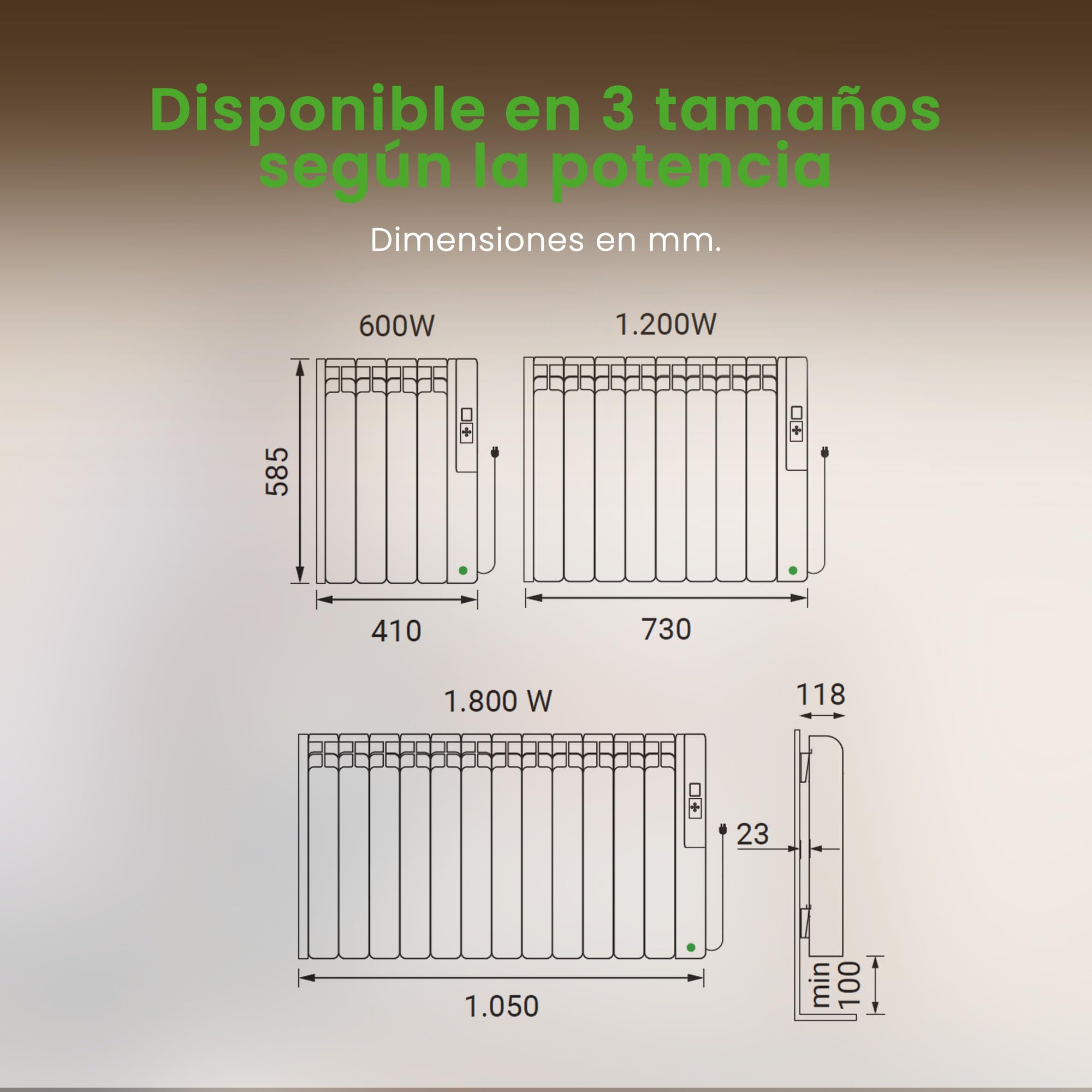 Radiador eléctrico Rointe Kyros WiFi 1800 W 8 elementos color blanco