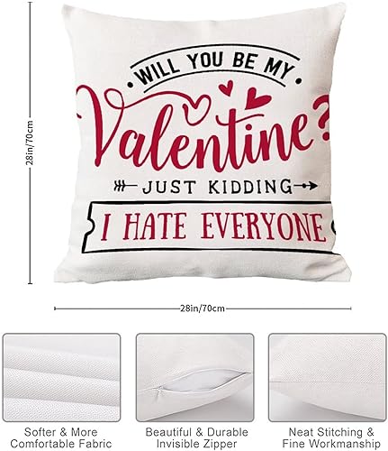 Miniatura 6 de Valentines Day Romantic Throw Pillow Cover Will You Be My Valentine Pillow Case Cushion Cover Wedding Engagement Anniversary Decortaive Pillowcase