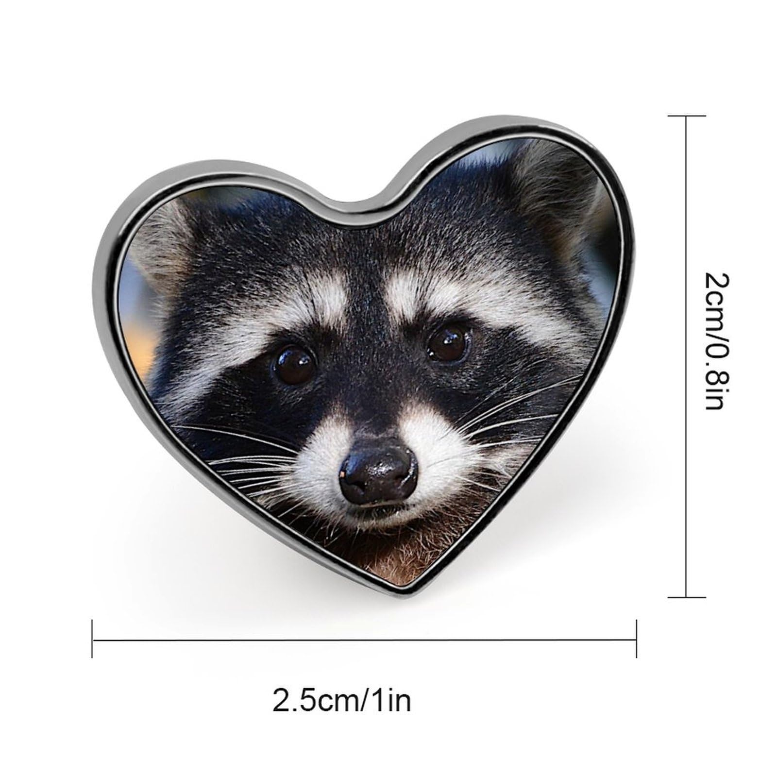 Cute Raccoon Brooch Pins Enamel Brooch Love Heart Lapel Pin Art Decor for Bag Jacket Hat 0.8