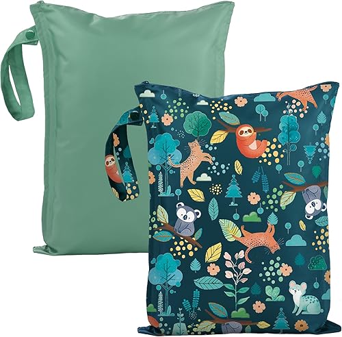 Miniatura 17 de Bolsa Húmeda para Traje de Baño - Pack de 2 Bolsas Impermeables Secas y Húmedas para Ropa - Bolsa de Pañales para Bebé - Bolsas de Lavandería para