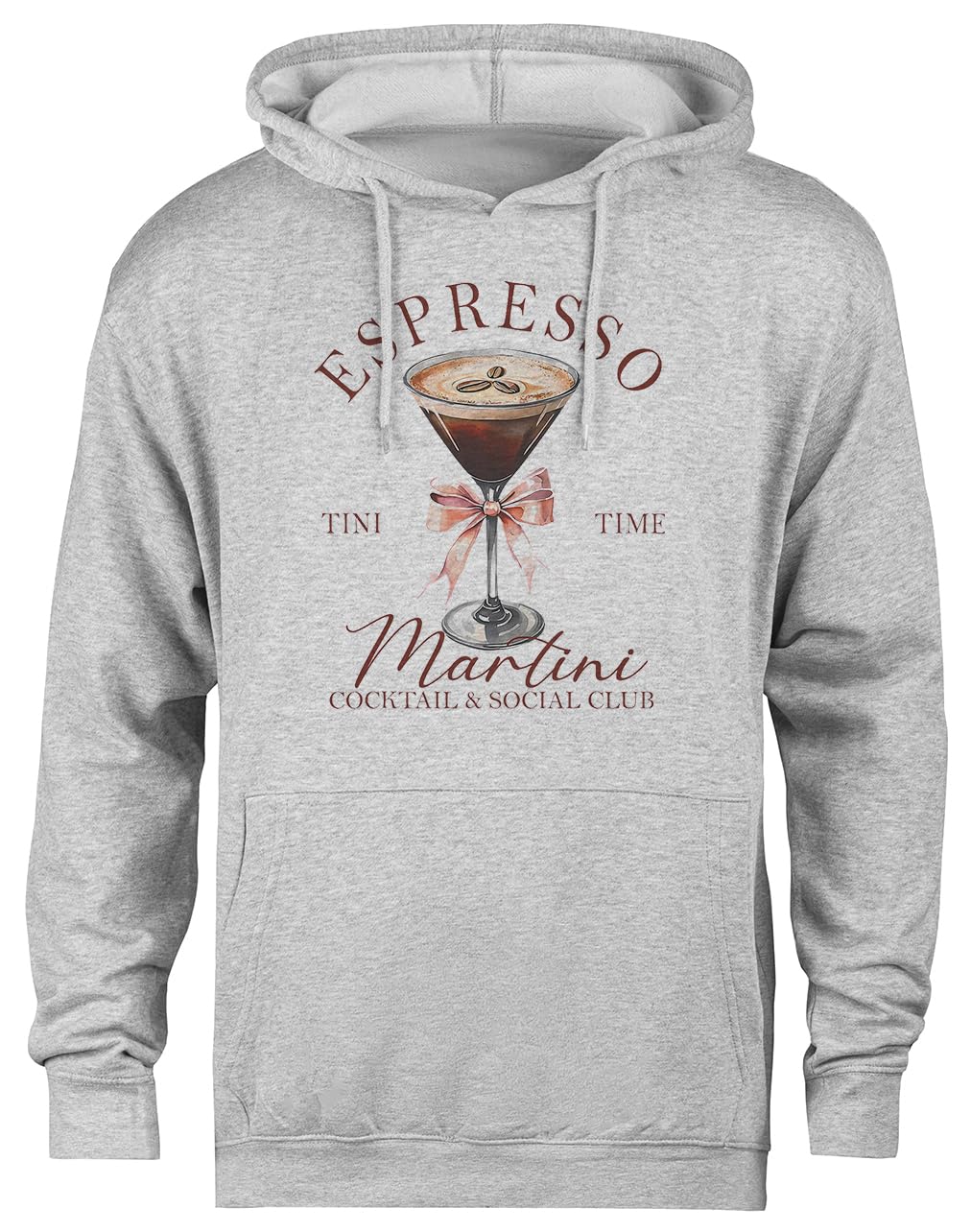 Klub Koktajlowy Espresso Martini Szara Bluza Z Kapturem Unisex Bez Płci Unisex Grey Hoodie Genderless Pullover