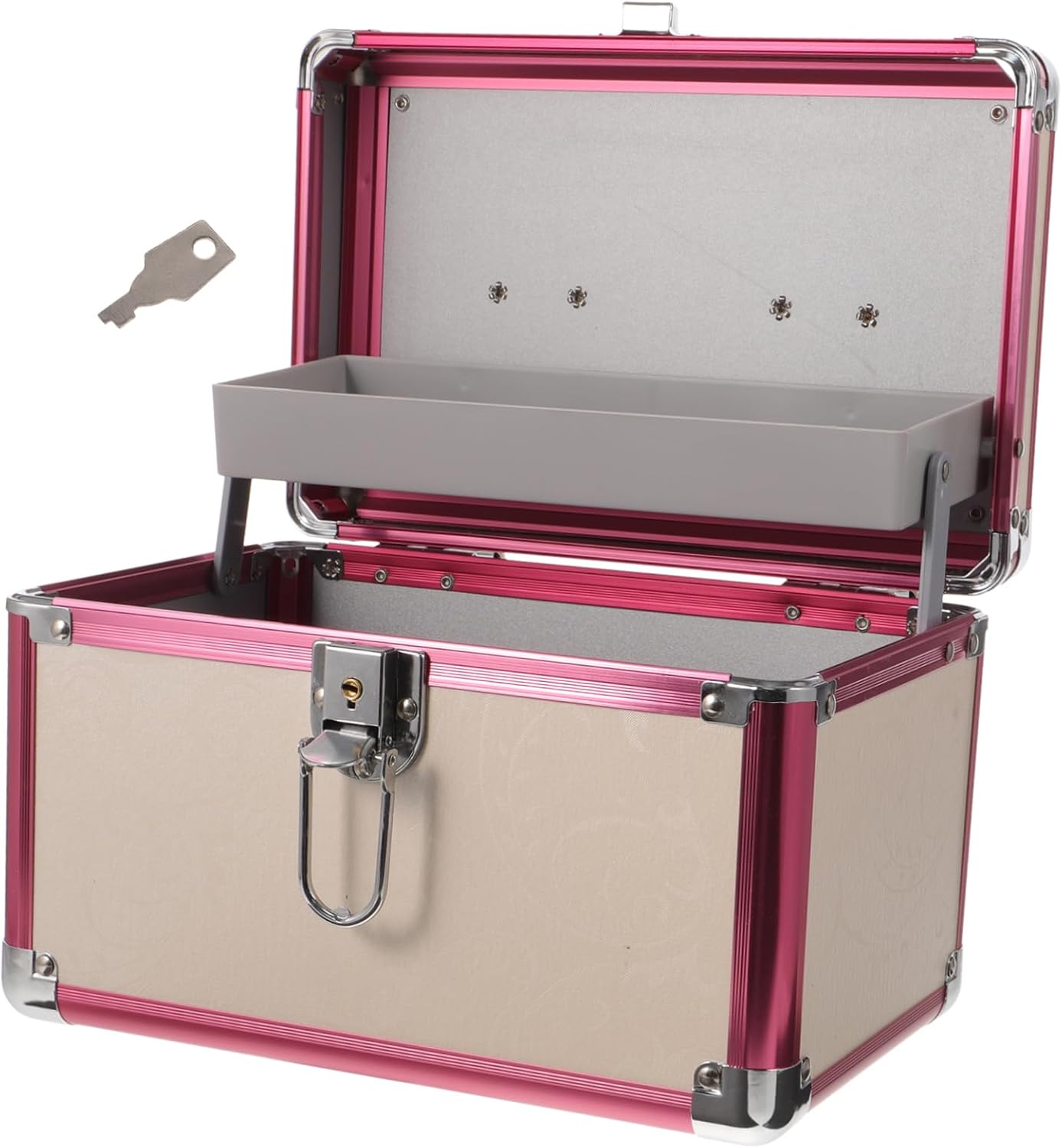 Foot Therapy Tool Box Portable Aluminum Organizer with Handle Multi-Purpose Storage for Beauty Spa and Cosmetology Heavy Duty Toolbox with Dividers