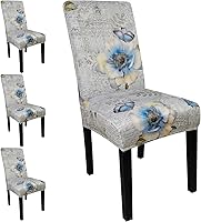 Vista 111 de JQinHome 6 fundas protectoras para sillas de comedor, de alta elasticidad, extraíbles y lavables, para el hogar, fiesta, hotel, ceremonia de boda