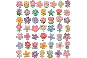 50 Pcs Cute Flower Jibbitz for Crocs Shoes Decorations and Wristband Bracelet...
