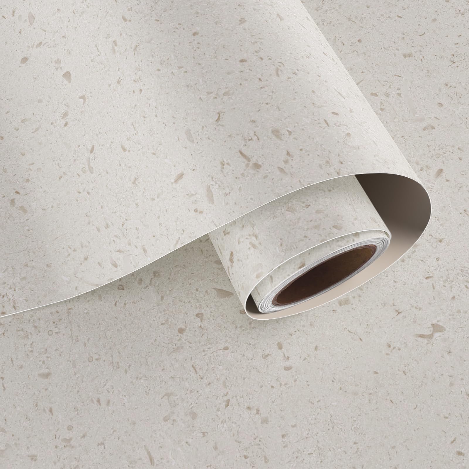 VaryPaper Matte Granite Self Adhesive Wallpaper 40cmx200cm Removable Terrazzo Contact Paper Pale Marble Wallpaper for Hallway Bathroom Waterproof Granite Vinyl Wrap for Kitchen Worktop Table Cupboards