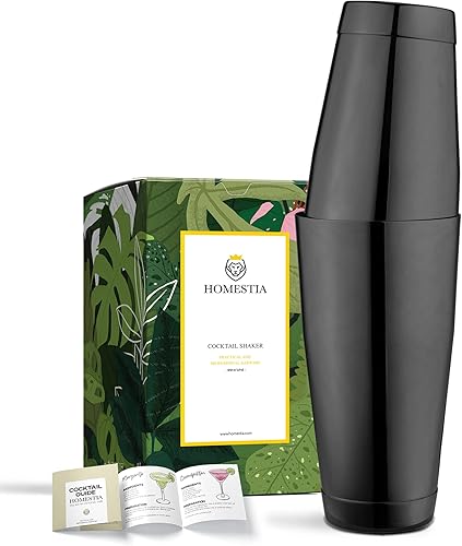 Homestia Juego de coctelera Boston de 18 oz y 28 oz Boston, coctelera Golden Star Boston, coctelera de licor, botella de metal, coctelera de bebida,