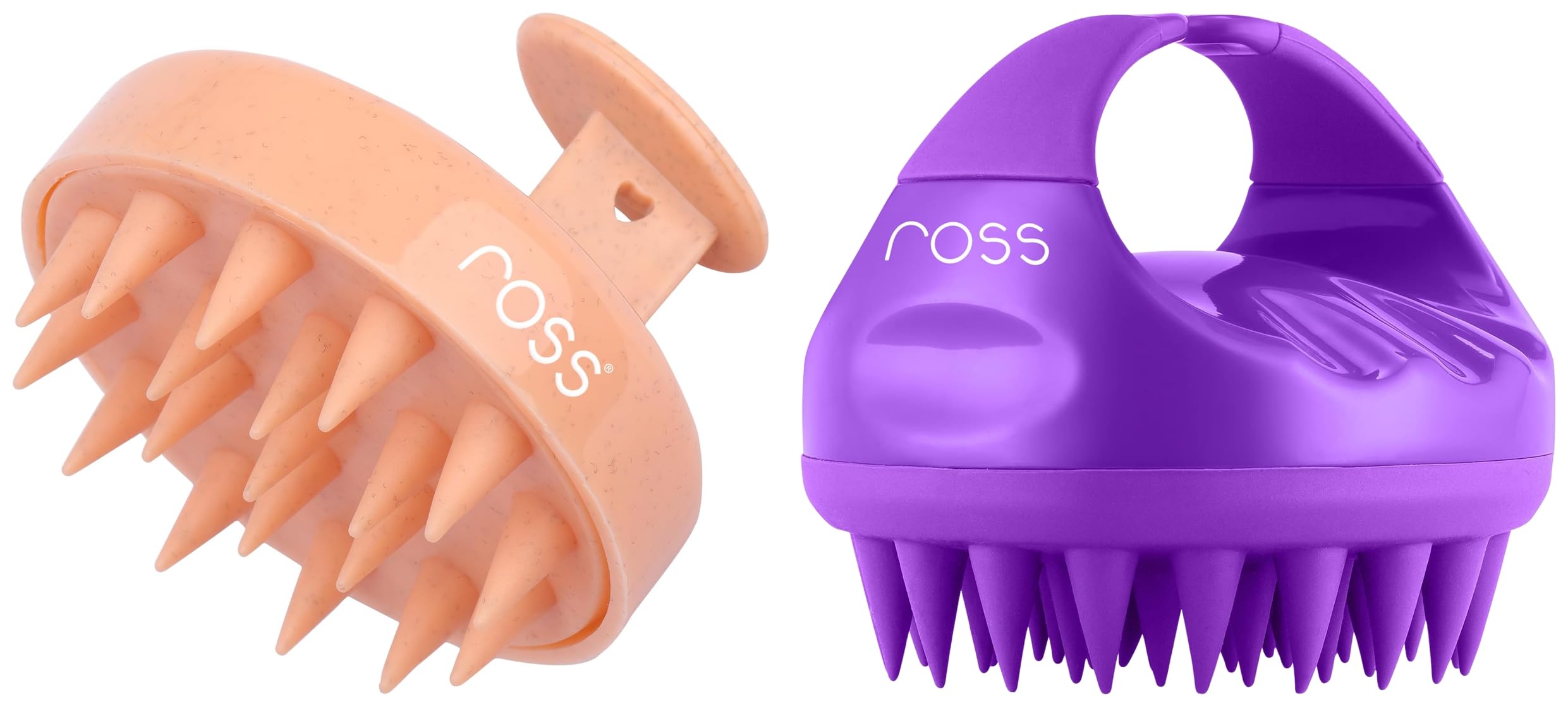 Ross Hair Scalp Manual Massager Shampoo Hair Brush with Soft Silicone Bristles for Anti Dandruff Exfoliating with Scalp Care Purple Hair Scalp Shampoo Hair Brush Super Soft Bristles
