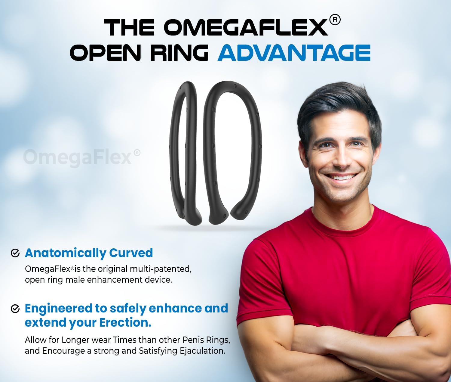 Open Ring for Men - Multi Patented FDA Class II Device for Enhancement and ED (2 Sizes incl.), Latenight Black, 1.0 Count