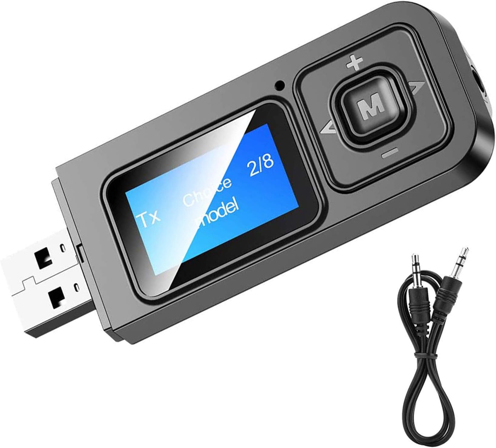 EasyULT Bluetooth 5.0 Adapter, 5 in 1 Portable Bluetooth Transmitter and Receiver, Wireless Receiver with Mini 3.5mm Jack, for PC, TV, Car (Black)