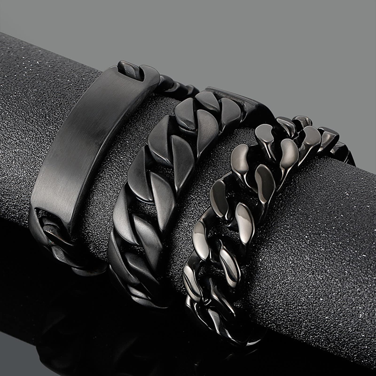Bracelets, Armband Herren Edelstahl Rostfreier Stahl Panzerkette Druckknopfverschlüsse Personalisiertes Modedesign Armband für Herren