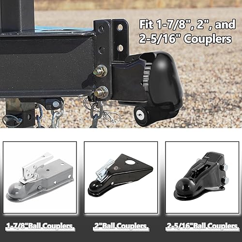 Miniatura 4 de Cenipar Bloqueo de enganche de remolque de tamaño universal para acopladores de 1-78 pulgadas, 2 pulgadas y 2-516 pulgadas, acero resistente, para