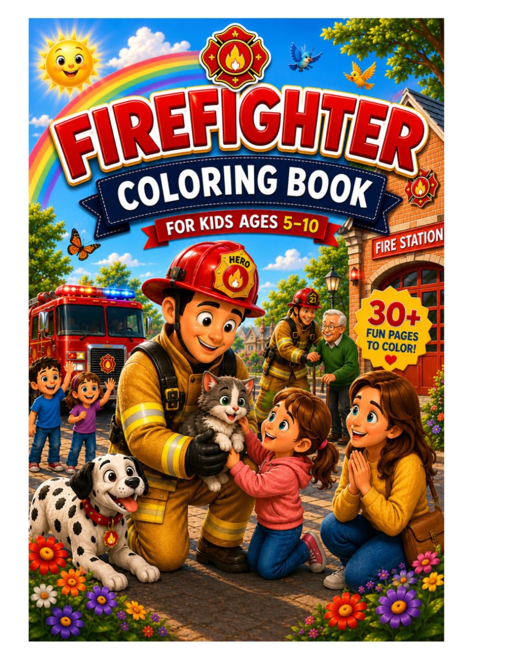Firefighter Coloring Book for Kids Ages 5–10: 30+ Fun Pages to Color Featuring Brave Firefighters, Fire Trucks, Rescue Adventures, and Fire Safety Activities