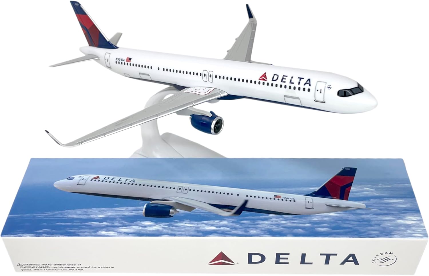 Flight Miniatures Delta A321neo 1:200 Scale - Plastic Snap-Fit Model Airplane - Collectible Replica of Delta Airlines Model Aircraft - Part #AAB-32100H-018