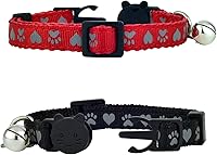 Vista 6 de Collar reflectante para gato con campana, juego de 6, collares sólidos y seguros para gatos, nailon, colores mezclados, collar para mascotas, collar