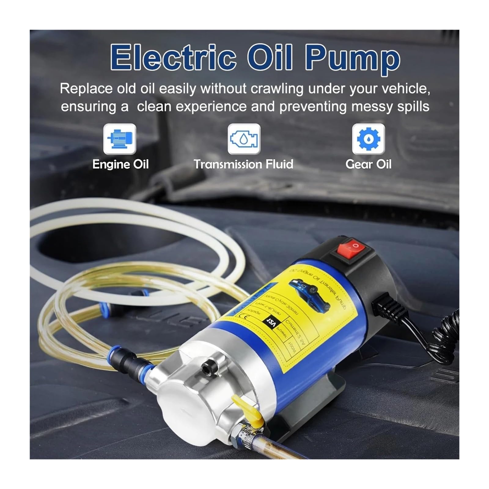 Bomba Combustible Coche Bomba Transferencia Aceite Portátil Para Coches Motocicletas Barcos 1-4L/min 12V Extractor Fluido Cambio Eléctrico Bomba Combustible Herramienta Sifón