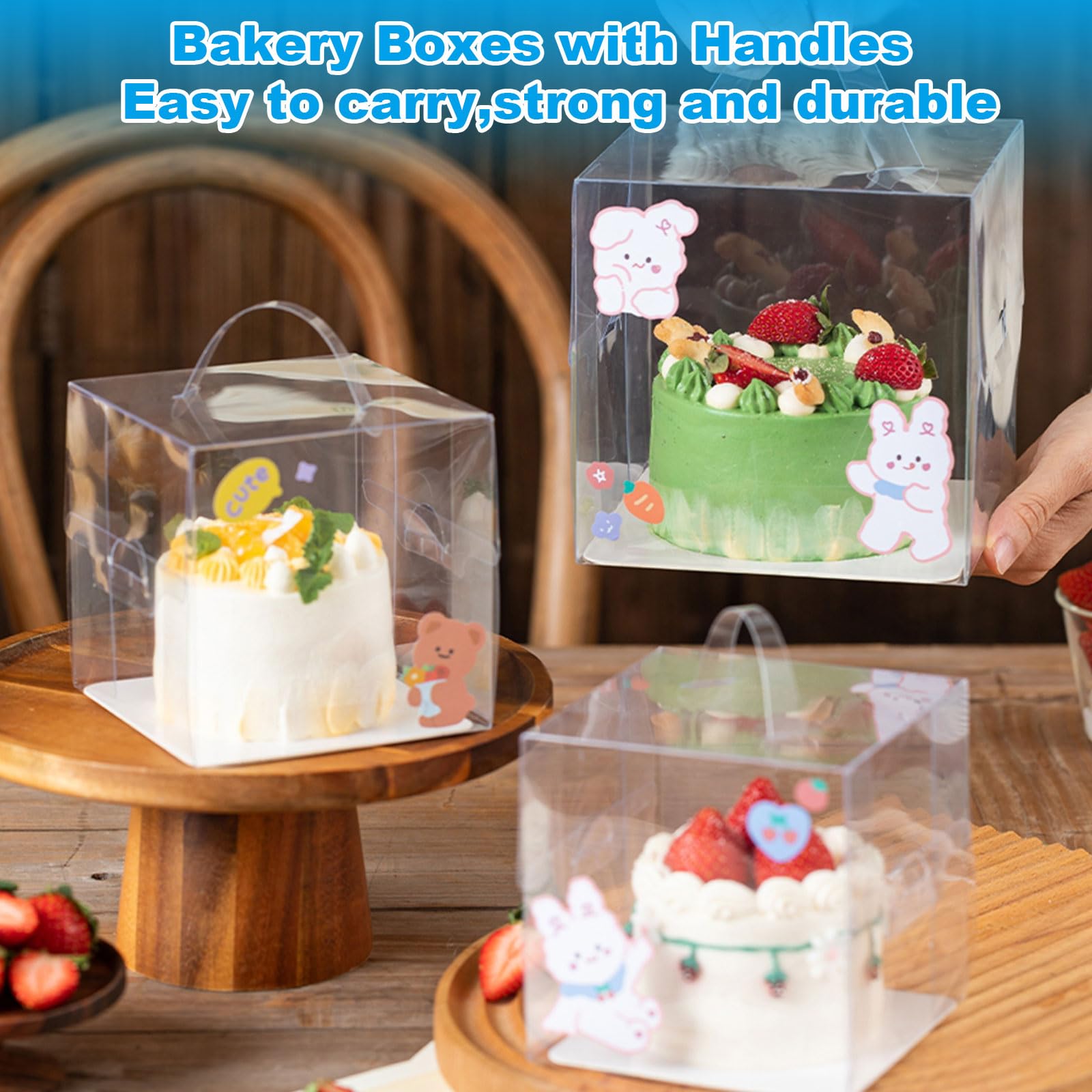 Snapklik.com : ABuff 30Pcs Clear Cake Box 6 Inch Cake Boxes, 6x6x5Inch ...