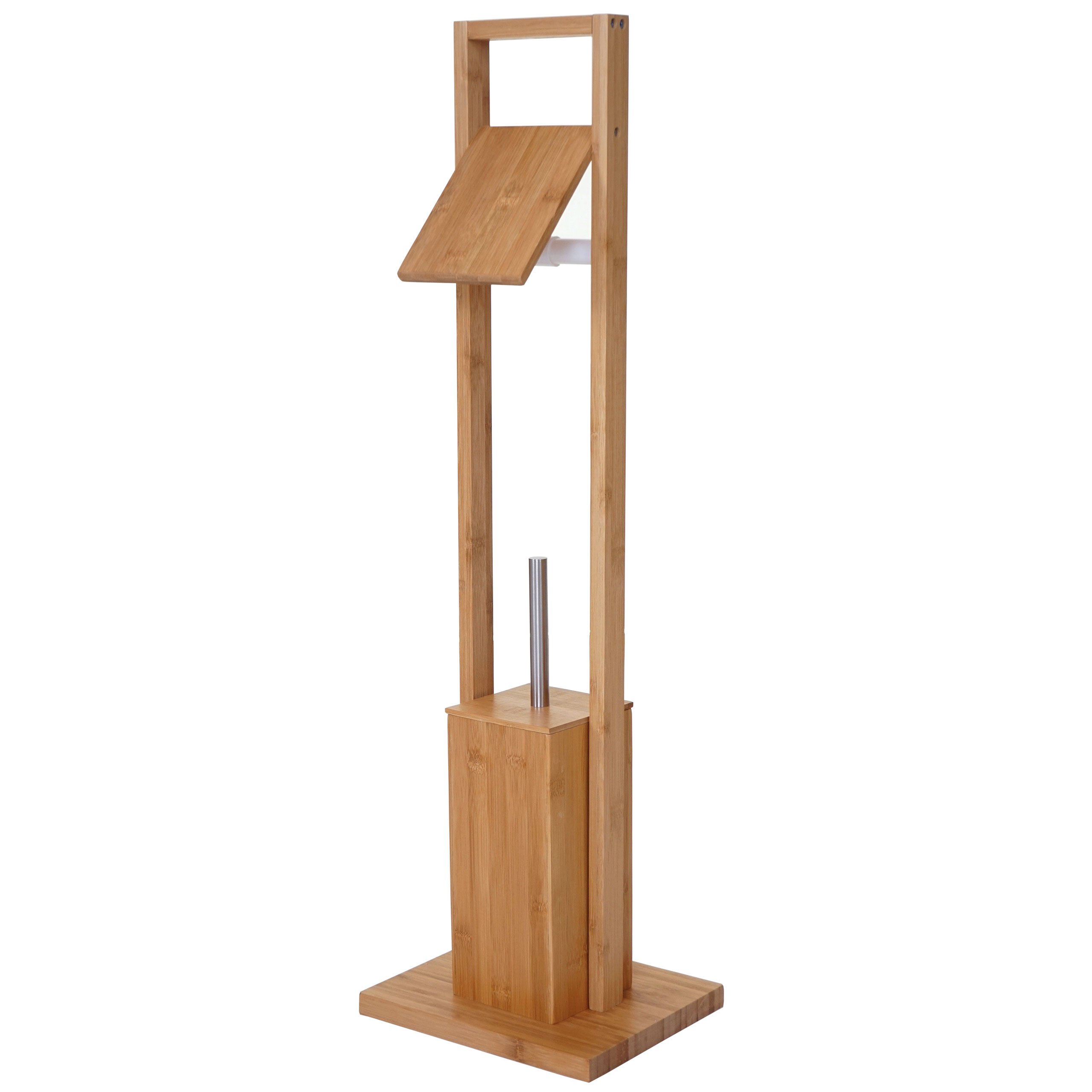 Arredo bagno bambu serie HWC-B18 portarotolo con scopino