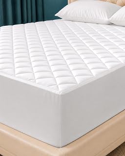 Quilted Mattress Pad, King Mattress Protector Topper fits 16" Deep, White | Soft Breathable Fitted Mattress Cover, Noiseless, Deep Pockets & Machine Washable for Home & Hotels by Utopia Bedding - Amazon product rated Grade B
