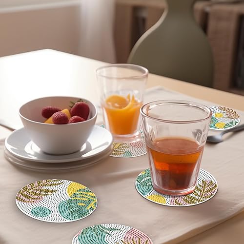 Miniatura 6 de Posavasos de diamante para bricolaje con soporte, posavasos de diamantes bohemios, kits de pintura de hojas coloridas para adultos, kits de