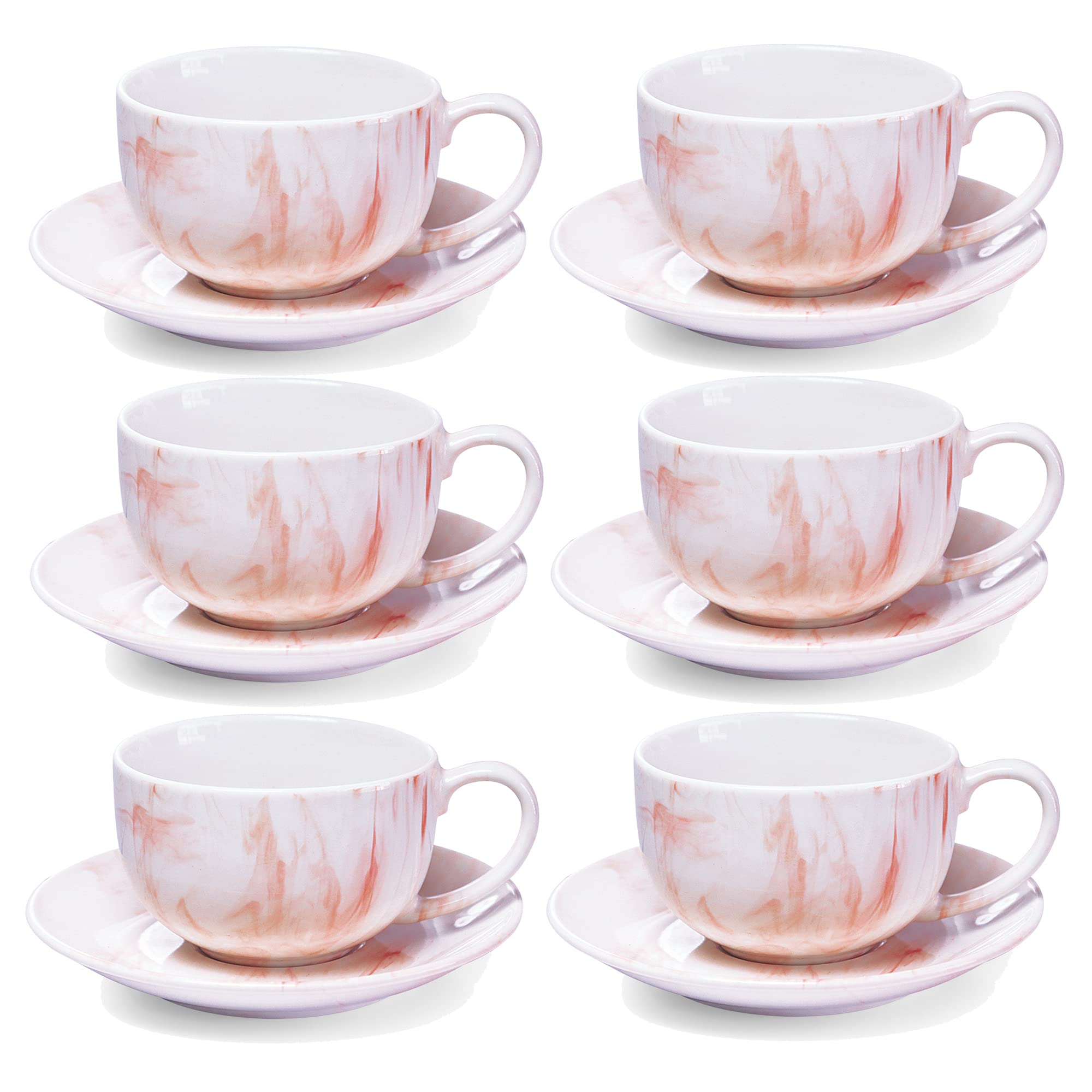 Treo by Milton Marble Cup and Saucer Set of 12, Marble Brown | Tea | Coffee | Milk | Hot Chocolate | Latte | Cappuccino | Mocha | Espresso (B09QGJN5CP) Amazon Price History, Amazon Price Tracker