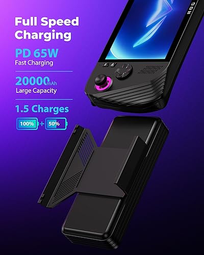 Miniatura 2 de SiWiQU Banco de energía magnético de 20000 mAh para ROG Ally X, 61W PD Fast 3.0 Cargador de batería portátil, compatible con 30 W Modo Turbo Batería