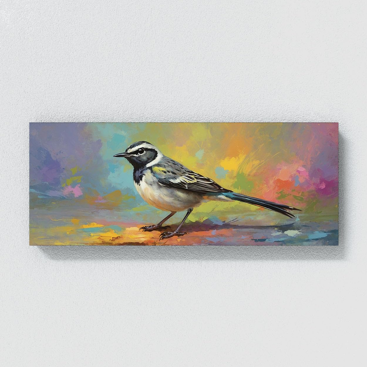 Amazon.com: Sense Canvas Wagtail Vibrant Whimsy 46 Canvas Art