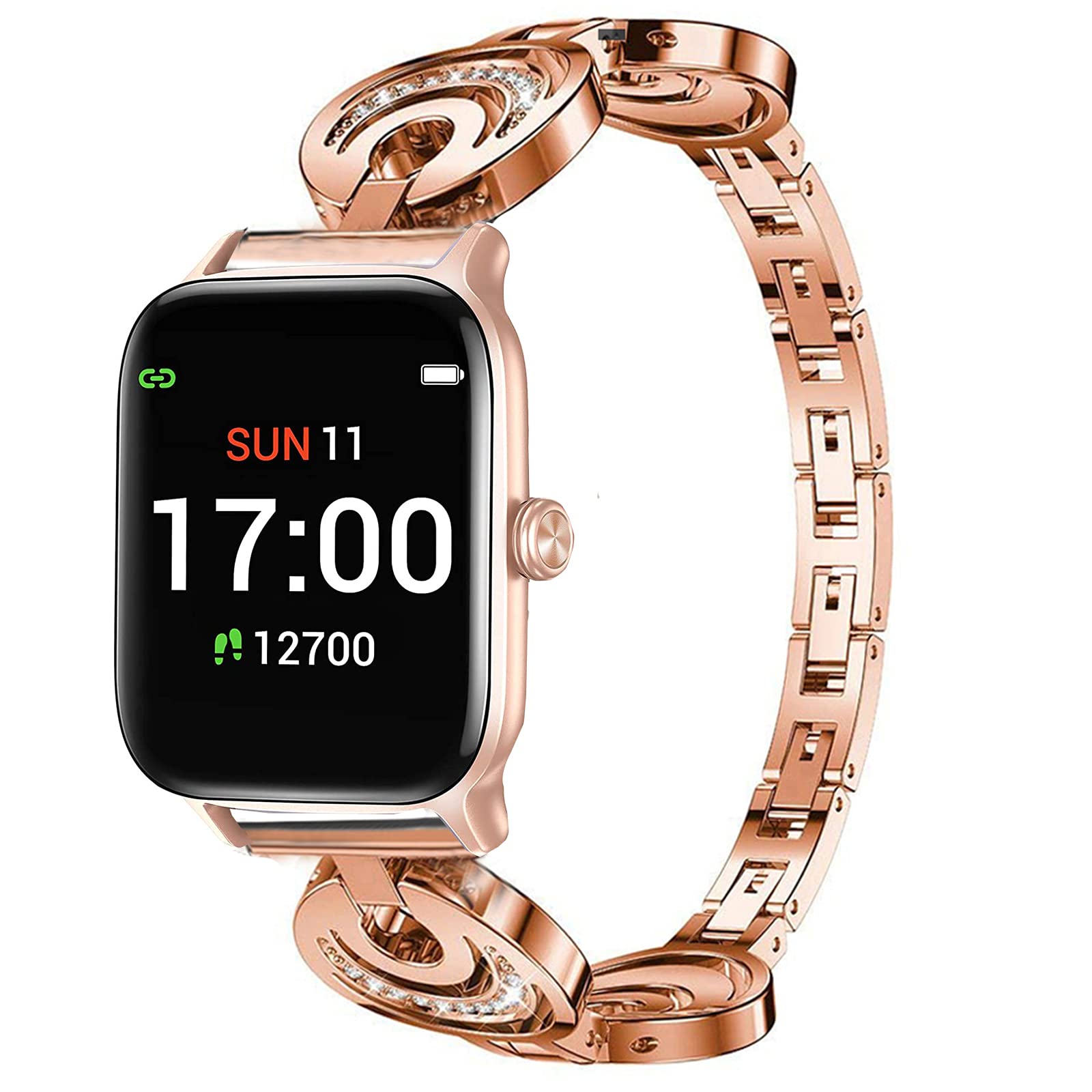 LamshawCompatible for Letsfit EW1 Band, Crystal Rhinestone Diamond Jewelled Stainless Replacement Band Compatible for Letsfit EW1 Smartwatch