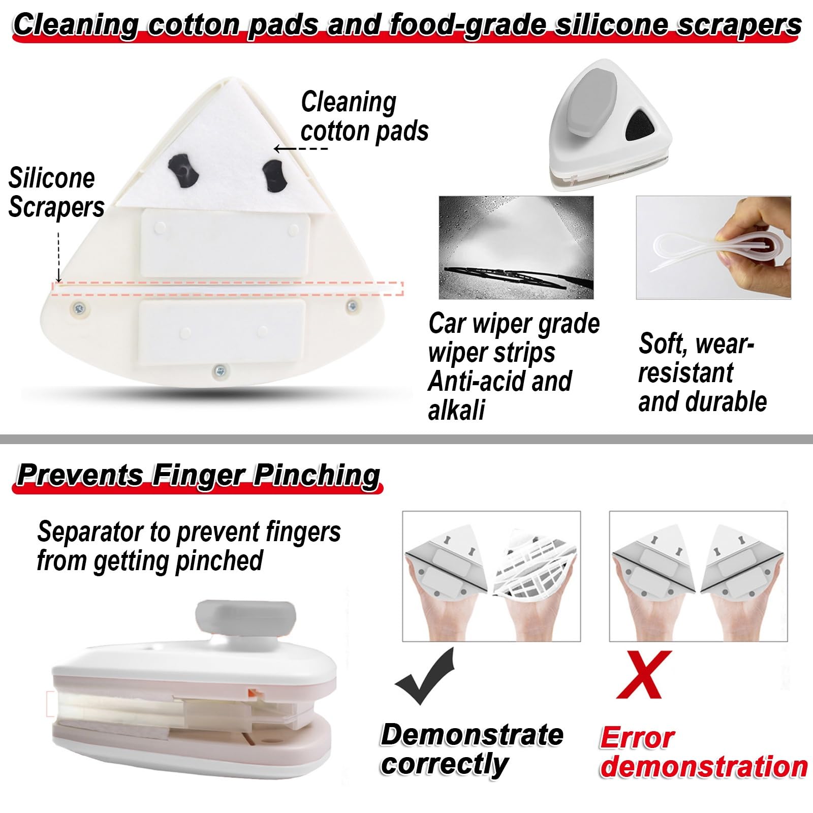 Cepillo magnético de limpieza de ventanas de doble cara, para ventanas de doble acristalamiento, limpiadores de ventanas de altura alta, cuerda anticaída, herramienta de cepillo de lavado de vidrio