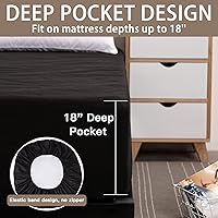 Vista 5 de Mecerock Protector de Colchón, Protector de Colchón Impermeable Transpirable y Suave, Funda de Colchón, Funda de Colchón Negra Individual