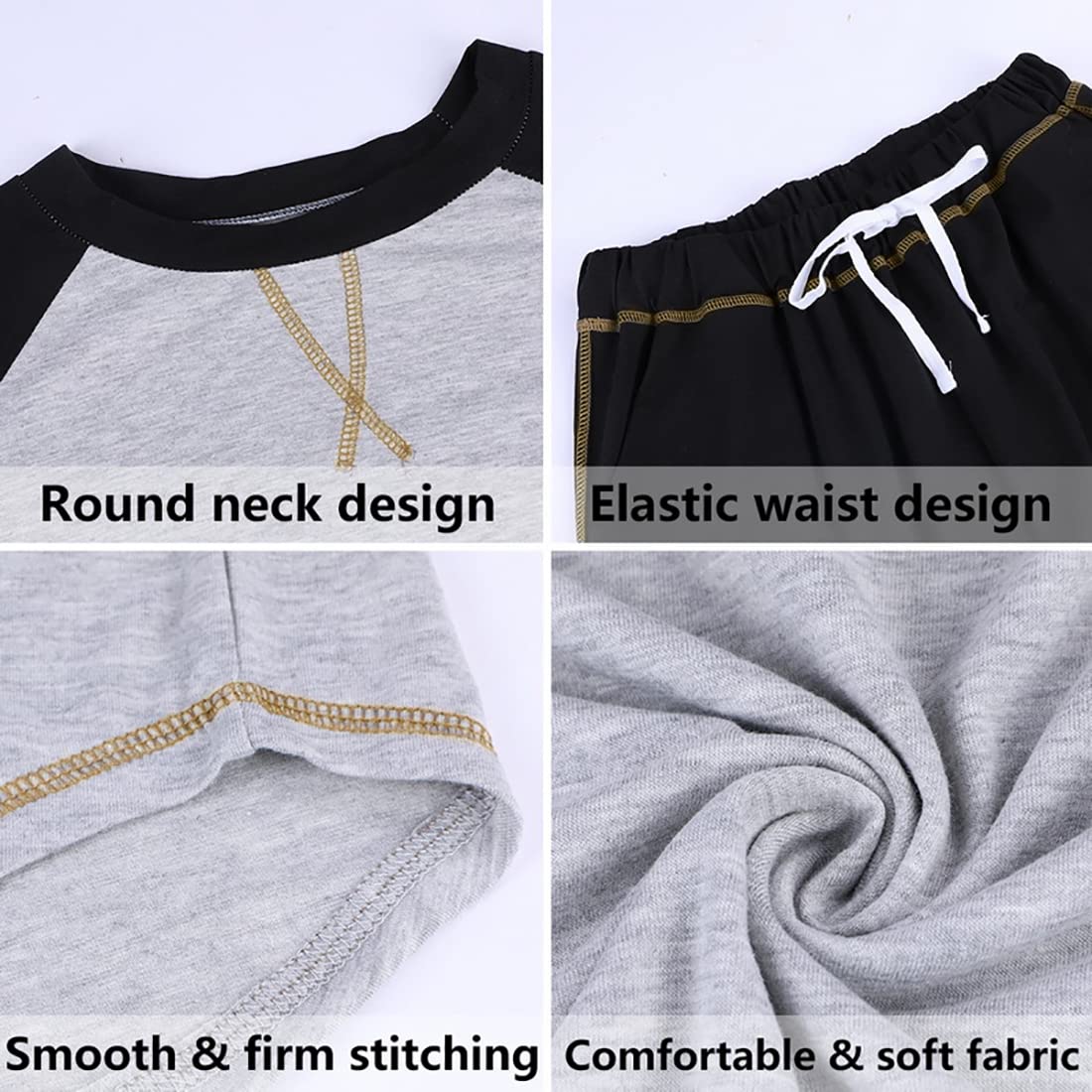 Cysincos Womens Sweatsuits 2 Piece Outfit Sweatpants Loungewear Jogger Pajama Set Long Sleeve Pullover Drawstring Pants