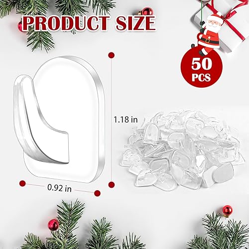Miniatura 5 de Ganchos de luz de Navidad, clips de luz transparentes adhesivos transparentes para colgar, ganchos adhesivos transparentes para colgar ganchos