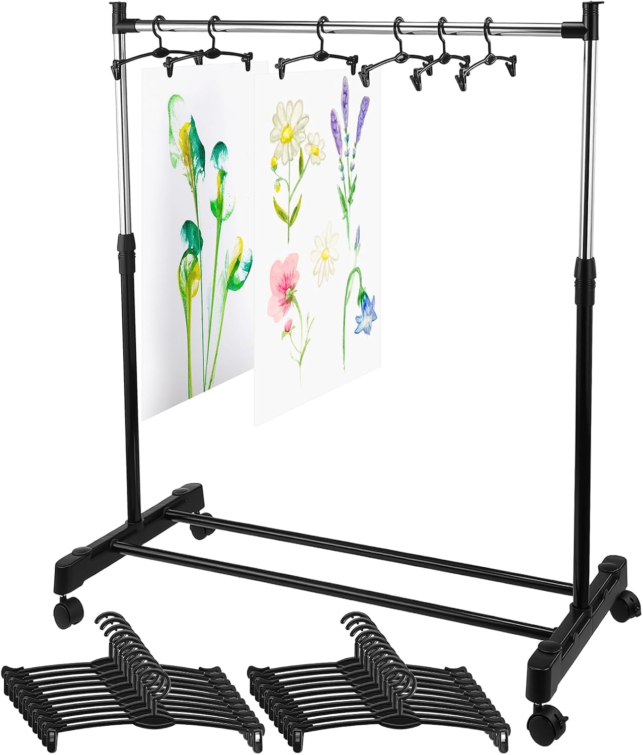Amazon.com: Therwen Anchor Chart Storage Rack Adjustable Pocket Chart ...