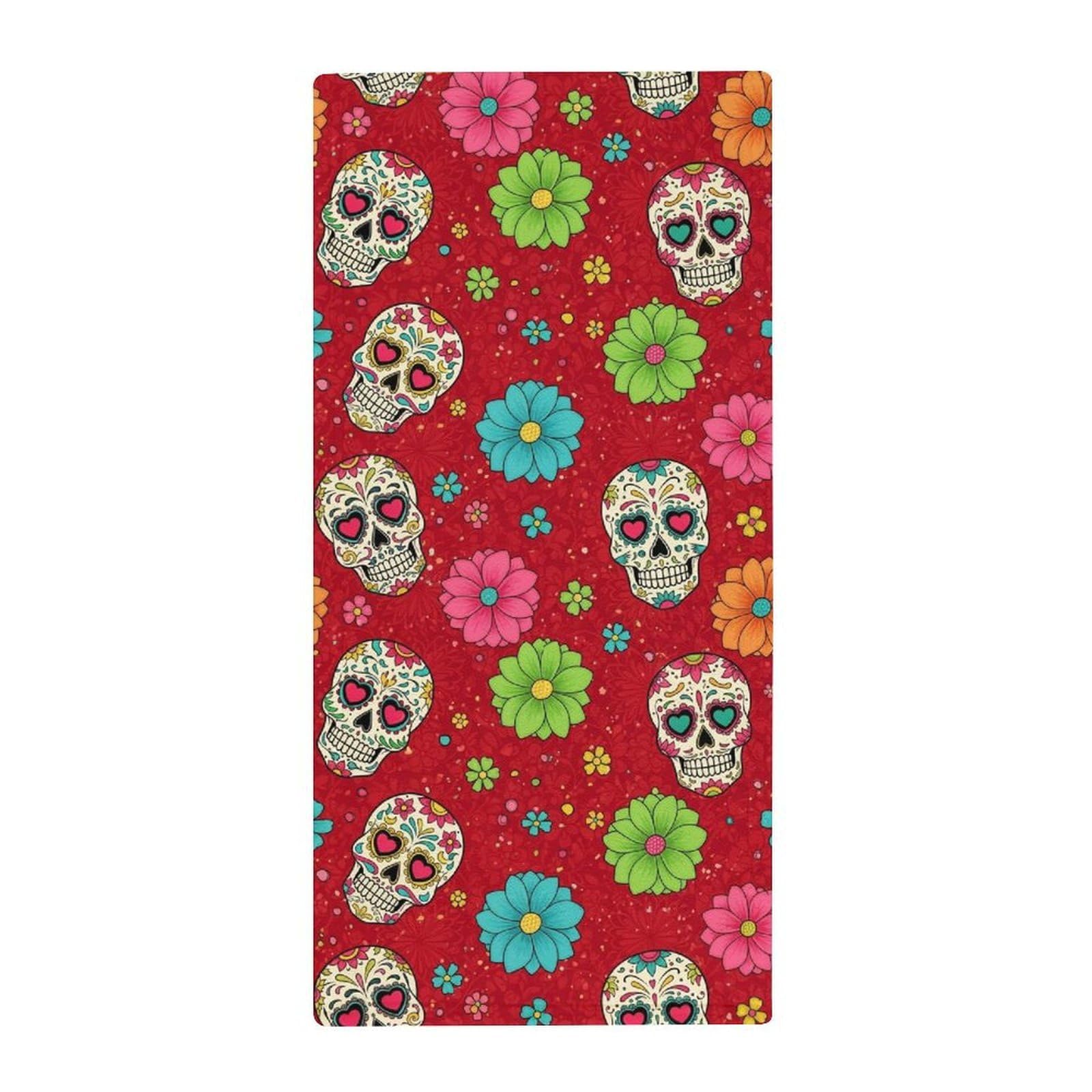 Anceky Soft Microfiber Hand Towels, Skull Ornamental Red Decorative Bath Towels for Hotels, Spa & Kitchen Drying Needs