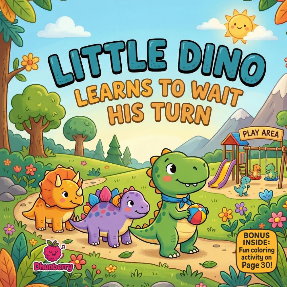 Little Dino Learns to Wait His Turn: A Fun Rhyming Picture Book About Patience, Sharing, and Playground Manners