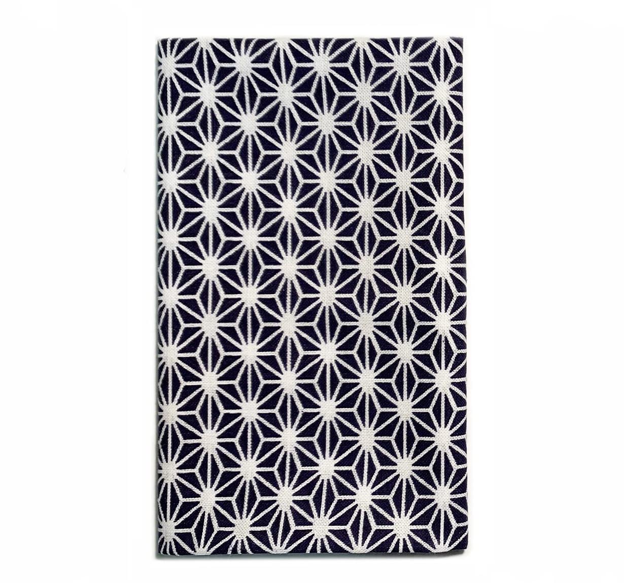 Made in Japan Set di 3 asciugamani Komon Tenugui (foglia di lino, Namichidori, Orizuru) blu, 33 x 90 centimetri