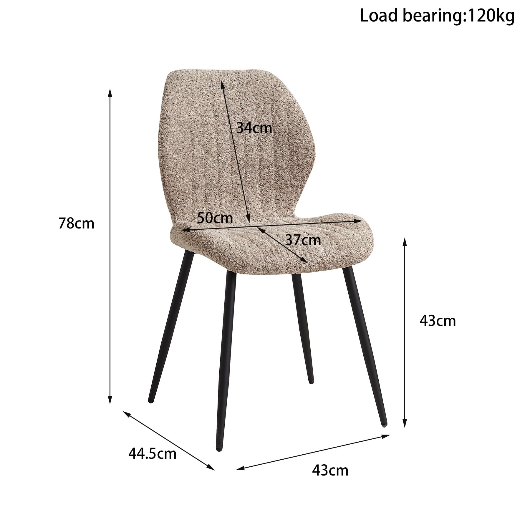 Essgruppe 5-Teilig, 100cm Runder Esstisch und 4 Leinen-Esszimmerstühle, Esstisch und Stühle für 4 Personen, 4 Stühle & Tisch für Küche, Esszimmer und Wohnzimmer (Helle Holzfarbe+Braun)