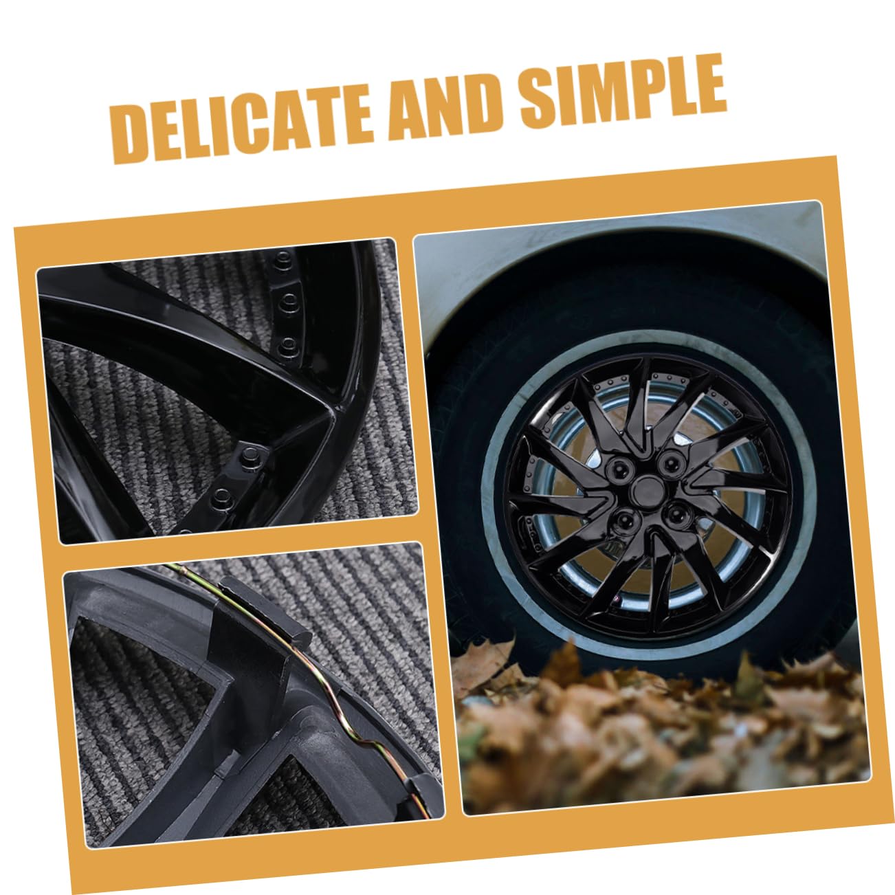 Enjoliveurs pour Voiture 14 Pouces, Lot de 2, Plastique Noir | Roues de 14 Pouces, Design Simple et Élégant, Protection L’usure, Installation Rapide